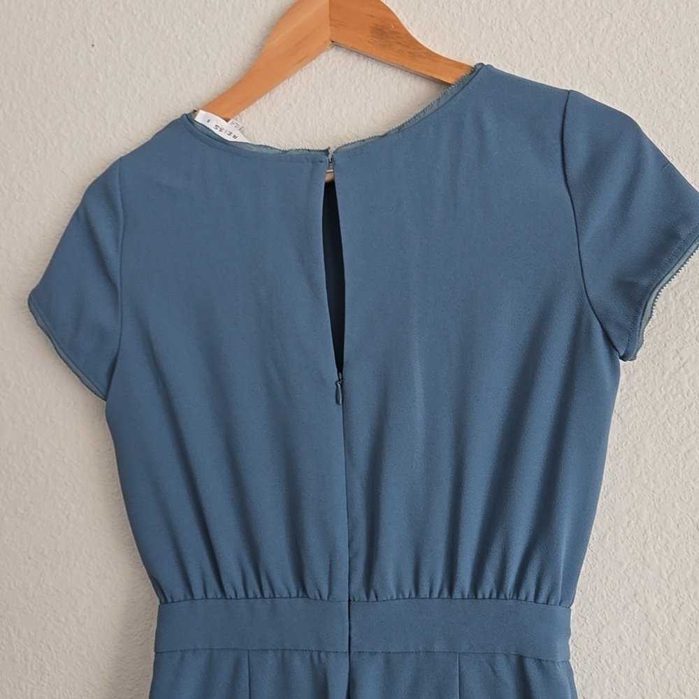Rare Reiss Florence Short Sleeve Tailored Jumpsuit Teal Blue Fancy Formal - Picture 7 of 14